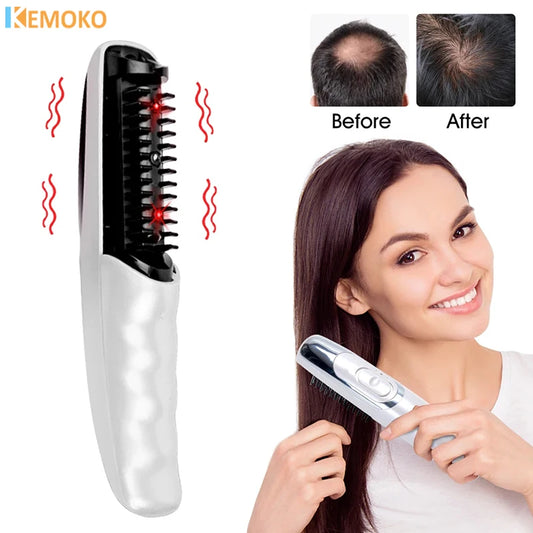 _2 in1 Electric Hair Straightening Massage Comb Vibration LED Red Light Therapy Scalp Brush Hair Growth Body Massage Head Relieve