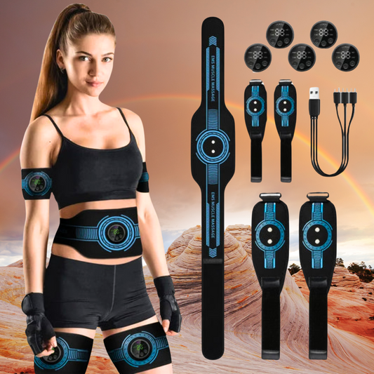 _Exercise abdomen smart belt EMS muscle stimulator soft skin-friendly fabric gym USB home fitness massager